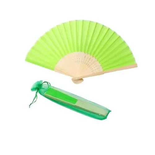 WTAXBH Faltbare Fächer 20 stücke Gravierte Seide Hand Fan Hochzeit Falten Fan Vintage Fans Hochzeit Gunsten(Green) von WTAXBH