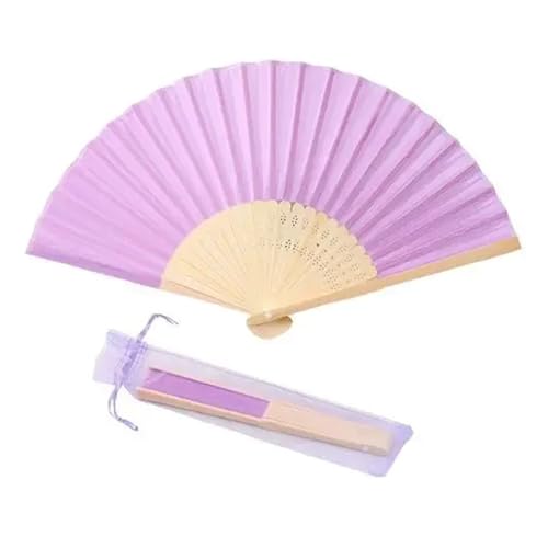WTAXBH Faltbare Fächer 20 stücke Gravierte Seide Hand Fan Hochzeit Falten Fan Vintage Fans Hochzeit Gunsten(Purple) von WTAXBH