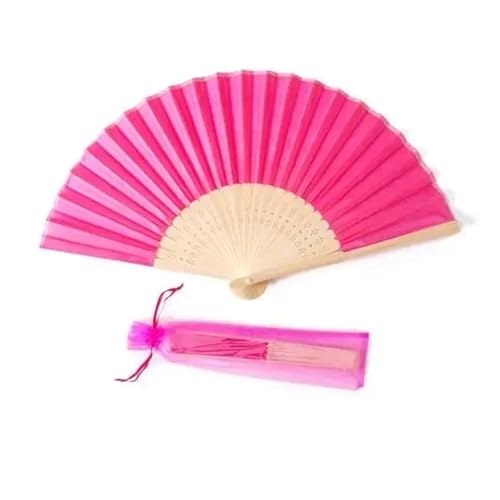 WTAXBH Faltbare Fächer 20 stücke Gravierte Seide Hand Fan Hochzeit Falten Fan Vintage Fans Hochzeit Gunsten(Rose) von WTAXBH