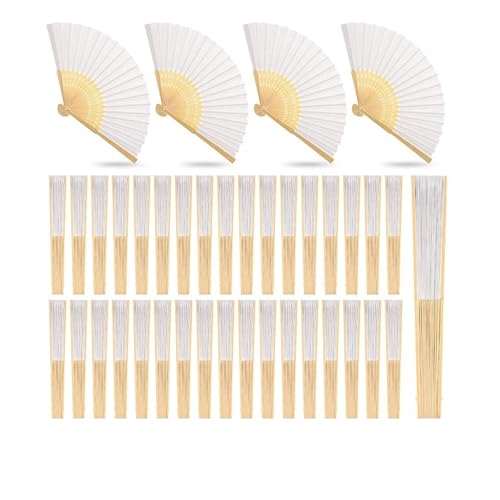 WTAXBH Faltbare Fächer 40 Stück weiße Faltfächer aus Papier, Handfächer for Hochzeiten, Party-Dekoration WTAXBH Faltbare Fächer 40 Stück weiße Faltfächer aus Papier, Handfächer for Hochzeiten, Party-Dekoration von WTAXBH