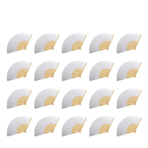 WTAXBH Faltbare Fächer DIY Papier Faltfächer Blanko Kalligraphie Übungsfächer for Hochzeitsgeschenke Kinder Kunsthandwerk(20pcs) von WTAXBH