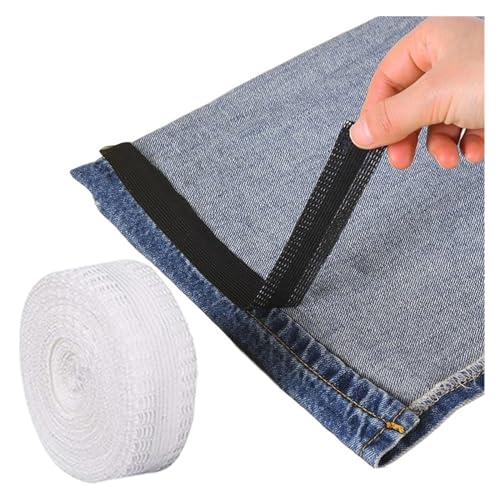 WTAXBH Saumband zum Aufbügeln 1/5M selbstklebendes Hosenklebeband for Verkürzen von Hosenrändern, Flicken von Kleidung, for Aufbügeln am Saum, Stoffband, DIY-Nähzubehör(White,2 Meters) von WTAXBH
