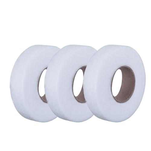 WTAXBH Saumband zum Aufbügeln 3/1 Stück doppelseitige Vlies-Einlage, selbstklebend, Stoff, Kleidung, Bekleidung, Saumband for Aufbügeln, Einlage-Web for DIY-Näharbeiten(3PCS-1cm x 60m) von WTAXBH