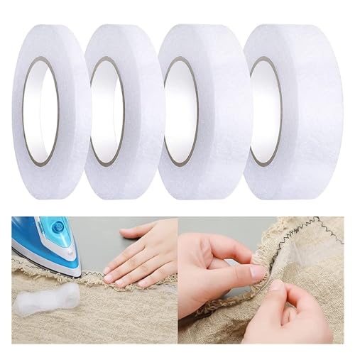 WTAXBH Saumband zum Aufbügeln 4PCS 50M Doppelseitiges Stofffixierband Saumband Kein Nähen Saumband Aufbügelband Kleber for Hosen, Kleider, Kleidungszubehör.(3) von WTAXBH