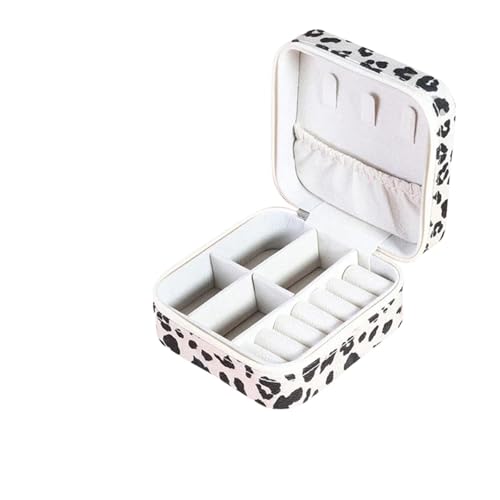 WTAXBH Schmuckkästchen Schmuckschatulle mit Leopardenmuster, tragbar, quadratisch, for Ohrringe, Halsketten und Ringe, Aufbewahrungsbox aus Leder, Schmuck-Organizer(Style1) von WTAXBH