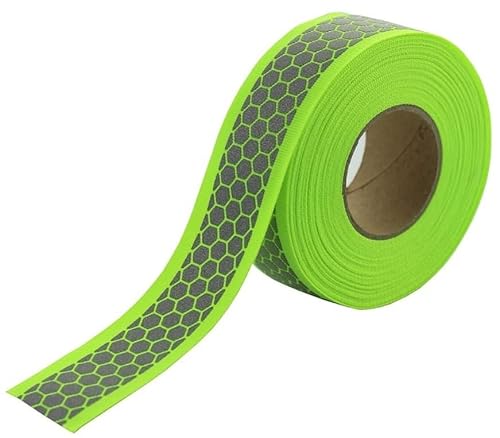 Webbing Strap Silbernes reflektierendes Gurtband, DIY-Stoffband for Kleidung, for Aufnähen, 3 cm x 2 Meter (Color : Ooo - Green) von WTAXBH