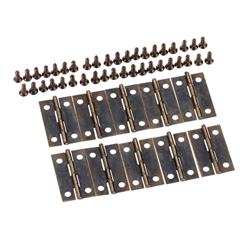 WTBHDUK 10 Stück 30 mm x 18 mm, antike 4-Loch-Dekorationsscharniere für Möbelbeschläge, Tür, Schublade, Schmuckschatulle, Holzkiste, Schrank WTBHDUK 10 Stück 30 mm x 18 mm, antike 4-Loch-Dekorationsscharniere für Möbelbeschläge, Tür, Schublade, Schmuckschatulle, Holzkiste, Schrank von WTBHDUK
