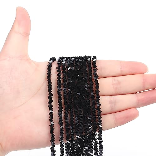 WTIAN Dreieckige Glasperlen, facettierte Glaskristalle, lose Perlen, unregelmäßige Form, charmante Perlen für Schmuckherstellung, DIY, Halsketten, Armbänder, Ohrringe, Basteln, Schwarz, 255 Stück WTIAN Dreieckige Glasperlen, facettierte Glaskristalle, lose Perlen, unregelmäßige Form, charmante Perlen für Schmuckherstellung, DIY, Halsketten, Armbänder, Ohrringe, Basteln, Schwarz, 255 Stück von WTIAN
