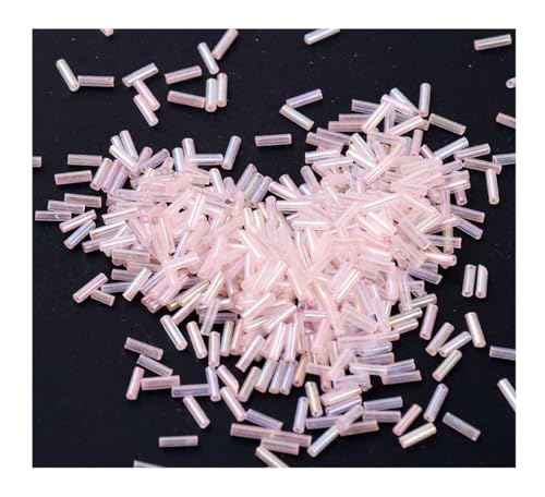Röhrenperlen 150g lange Röhrenperlen 6mm Glasrohrperlen Tube Perlen Glasröhrenperlen Runde Trompetenperlen Glas Rocailles Perlen Glas Bugle Stiftperlen Röhrchen Glasröhrenperlen Für DIY Armbänder von WTRYT
