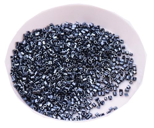 WTRYT Glasperlen 100g Kleine Perlen Lange Rocailles Rohrperlen Glas Signalhorn Perlen Röhrchen Perlen Gerade Röhrchen Perlen Tubes Perlen Glas Bugle Stiftperlen Abstandsperlen Für Ohrringe Armbänder von WTRYT