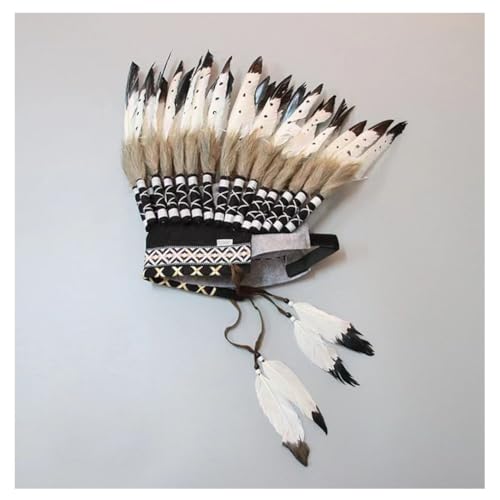 WTRYT Indischer Kopfschmuck 1 Stück Häuptlingsschmuck Inspirierter Mittelfederkopfschmuck Feather Headdress Handgefertigt Indische Federkrone Feder Stirnband Haarschmuck für Karneval Mottoparty WTRYT Indischer Kopfschmuck 1 Stück Häuptlingsschmuck Inspirierter Mittelfederkopfschmuck Feather Headdress Handgefertigt Indische Federkrone Feder Stirnband Haarschmuck für Karneval Mottoparty von WTRYT