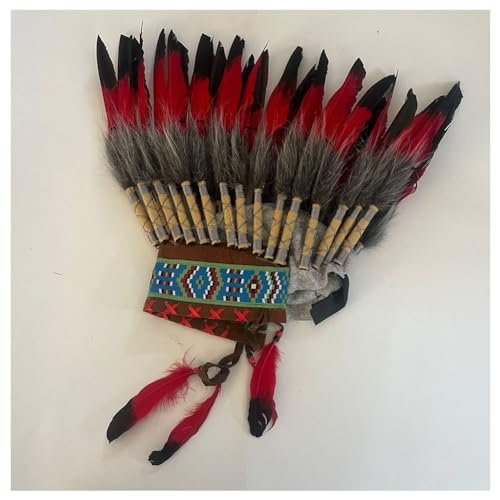 WTRYT Indischer Kopfschmuck 1 Stück Häuptlingsschmuck Inspirierter Mittelfederkopfschmuck Feather Headdress Handgefertigt Indische Federkrone Feder Stirnband Haarschmuck für Karneval Mottoparty WTRYT Indischer Kopfschmuck 1 Stück Häuptlingsschmuck Inspirierter Mittelfederkopfschmuck Feather Headdress Handgefertigt Indische Federkrone Feder Stirnband Haarschmuck für Karneval Mottoparty von WTRYT