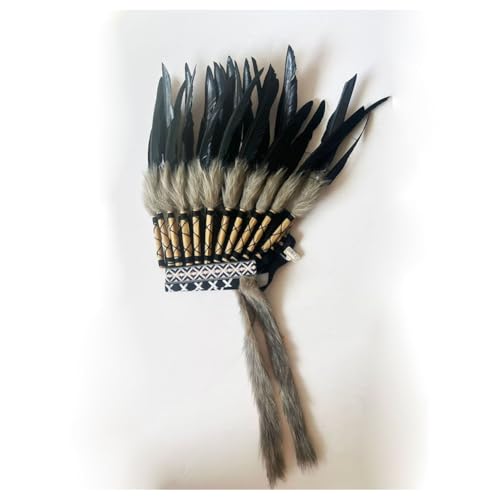 WTRYT Indischer Kopfschmuck 1 Stück Häuptlingsschmuck Inspirierter Mittelfederkopfschmuck Feather Headdress Handgefertigt Indische Federkrone Feder Stirnband Haarschmuck für Karneval Mottoparty WTRYT Indischer Kopfschmuck 1 Stück Häuptlingsschmuck Inspirierter Mittelfederkopfschmuck Feather Headdress Handgefertigt Indische Federkrone Feder Stirnband Haarschmuck für Karneval Mottoparty von WTRYT