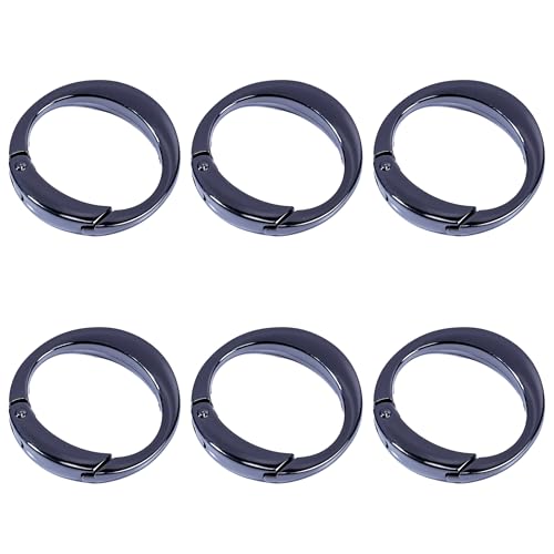 WTYONZEL Feder-O-Ringe, runder Karabiner-Schlüsselanhänger, 2,5 cm, Metall-Schlüsselring-Clip-Schnalle, Schlüsselanhänger-Zubehör für Tasche, Geldbörse, Handtasche, Schwarz, 6 Stück WTYONZEL Feder-O-Ringe, runder Karabiner-Schlüsselanhänger, 2,5 cm, Metall-Schlüsselring-Clip-Schnalle, Schlüsselanhänger-Zubehör für Tasche, Geldbörse, Handtasche, Schwarz, 6 Stück von WTYONZEL