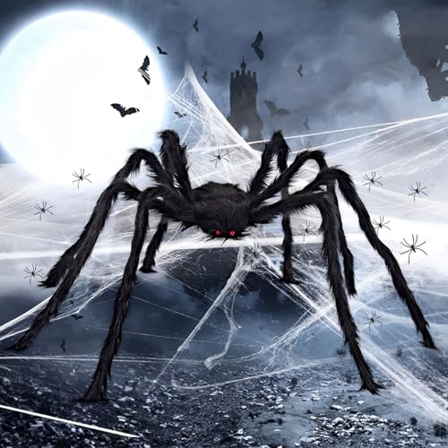 WTZWYFWJ Halloween-Spinne,Gruselige Spinnen Set,60g Spinnennetz + 250cm Spinne + 10 Mini Spinne,Riesen Spinne Halloween Deko Outdoor,Für Halloween Deko Garten, Indoor, Draußen,Gruselige Partydeko WTZWYFWJ Halloween-Spinne,Gruselige Spinnen Set,60g Spinnennetz + 250cm Spinne + 10 Mini Spinne,Riesen Spinne Halloween Deko Outdoor,Für Halloween Deko Garten, Indoor, Draußen,Gruselige Partydeko von WTZWYFWJ