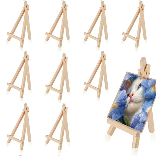 WUBAYI Mini-Staffelei aus Holz, kleine Staffelei für Mal- und Kartenständer, Schreibtisch-Halter für Kunst, Hochzeiten, Kinderbasteln, 10 Stück WUBAYI Mini-Staffelei aus Holz, kleine Staffelei für Mal- und Kartenständer, Schreibtisch-Halter für Kunst, Hochzeiten, Kinderbasteln, 10 Stück von WUBAYI