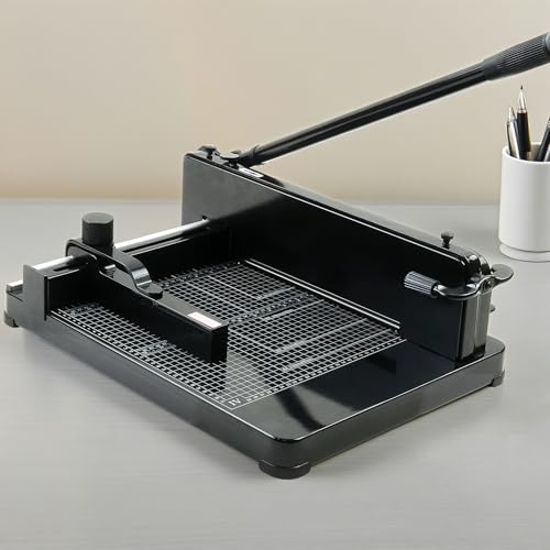 WUDLEP 12 Zoll Guillotine Papierschneider, robuster Papierschneider für A4-Papier, 400 Blatt Kapazität, massiver Stahl Guillotine Papierschneider für Gutschein, Bastelpapier und Fotos, Schwarz WUDLEP 12 Zoll Guillotine Papierschneider, robuster Papierschneider für A4-Papier, 400 Blatt Kapazität, massiver Stahl Guillotine Papierschneider für Gutschein, Bastelpapier und Fotos, Schwarz von WUDLEP