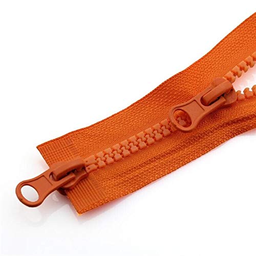 Stoffverschluss 1 stück harz Reißverschluss, Nr. 5 Daunenjacke doppelte Reißverschluss, Schlafsack Zweiwege doppelt offener Reißverschlusskopf, zum Nähen (Color : Orange, Size : 100cm) von WUDOLI
