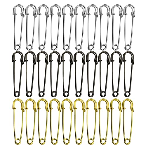 WUDQIJI Große Sicherheitsnadeln 30 Stück Heavy Duty Sicherheitsnadel Extra große Pins Kiltnadeln 7cm Lange große Hochleistungs-Sicherheitsnadel Kilt Pins Grosse Pins für Decken Bastelröcke von WUDQIJI