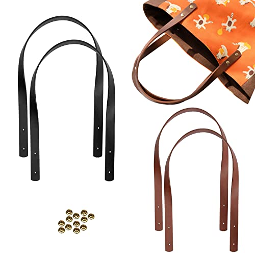 4 Stück Taschenhenkel PU Schulterriemen für Taschen Taschengurt 60cm mit Nieten Breit Schultergurt Taschenhenkel Schultergurt Schwarz und Braun 4 Stück Taschenhenkel PU Schulterriemen für Taschen Taschengurt 60cm mit Nieten Breit Schultergurt Taschenhenkel Schultergurt Schwarz und Braun von WUERKIYA