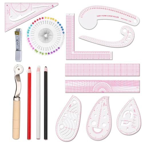 WUERKIYA Schneider-Lineal-Set 54 Stück, Kurvenlineal,bügellineal,Kleidungs Lineal Schneiderlineal Metrisches Lineal Set Biegsame Zeichenvorlage für Das Schneidern WUERKIYA Schneider-Lineal-Set 54 Stück, Kurvenlineal,bügellineal,Kleidungs Lineal Schneiderlineal Metrisches Lineal Set Biegsame Zeichenvorlage für Das Schneidern von WUERKIYA