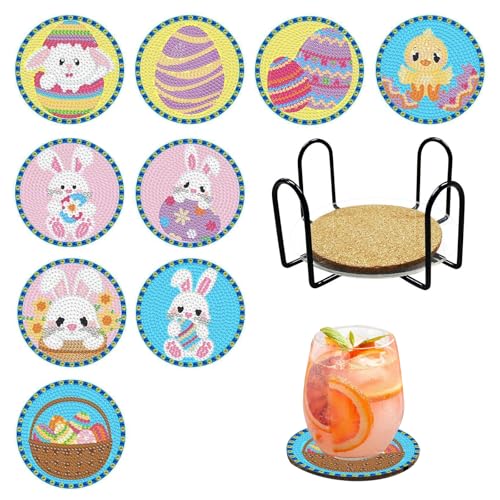 Wiederverwendbare DIY Tassenuntersetzer, Wiederverwendbare Glasuntersetzer, Stitch Diamond Painting Untersetzer Set - Familienfreundlich, Osterthema, Blumen & Tiere Muster, DIY Diamond Painting Wiederverwendbare DIY Tassenuntersetzer, Wiederverwendbare Glasuntersetzer, Stitch Diamond Painting Untersetzer Set - Familienfreundlich, Osterthema, Blumen & Tiere Muster, DIY Diamond Painting von WUERKIYA