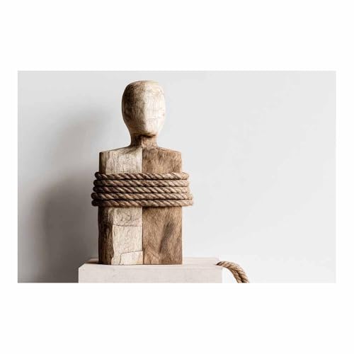 WUFIEA Abstrakte Wandkunst, Leinwanddruck, gebundene Holzfigur, Wohnzimmer, Schlafzimmer, Küche, Heimbüro, Badezimmer, Esszimmer (braun 45), 60 x 90 cm, ungerahmt von WUFIEA