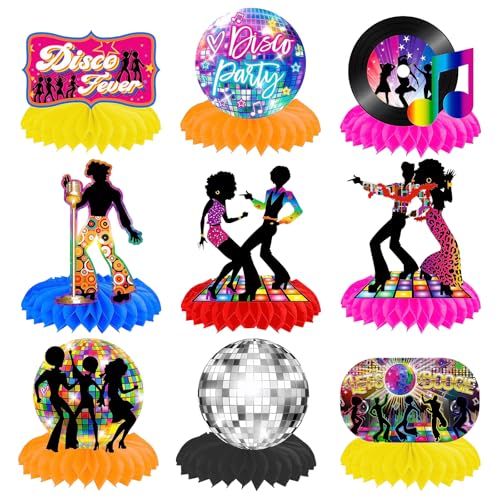 Disco Deko Tischaufsätze 70er Party Waben Tischdekoration, Dancing Queen Party Tischmittelstücke Disco deko 70er 80er 90er Thema Party Dekorationen 1970er Disko Party Mittelstücke für Tisch,9 Stück Disco Deko Tischaufsätze 70er Party Waben Tischdekoration, Dancing Queen Party Tischmittelstücke Disco deko 70er 80er 90er Thema Party Dekorationen 1970er Disko Party Mittelstücke für Tisch,9 Stück von WUIOWPPIC