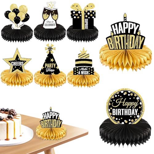 Bienenwaben Deko Geburtstag Schwarz Gold 3D Waben Tischdekorationen Geburtstag Bienenwaben Deko Papier Tischaufsätze Deko Bienenwabe Mittelstück für Geburtstagsparty Männer Frauen Tischaufsätze, 8 St Bienenwaben Deko Geburtstag Schwarz Gold 3D Waben Tischdekorationen Geburtstag Bienenwaben Deko Papier Tischaufsätze Deko Bienenwabe Mittelstück für Geburtstagsparty Männer Frauen Tischaufsätze, 8 St von WUIOWPPIC