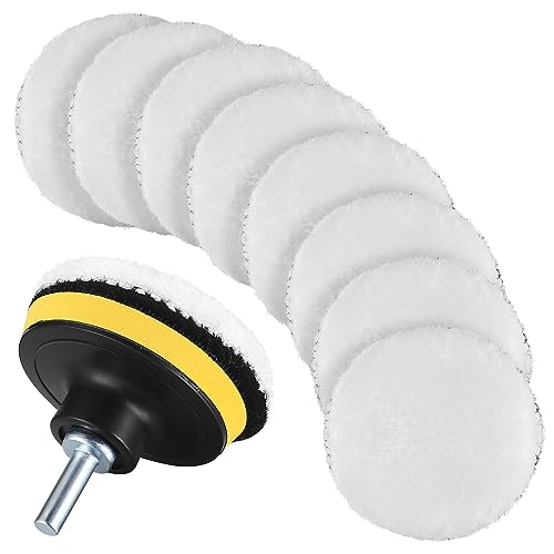 Auto Polierhauben, 10 Stk 3 Zoll Polierpads, Polierteller, Polierhaube Pads Polierfell Kit, für Poliermaschine Bohrmaschine, Mit Bohrer Adapter Auto Polierhauben, 10 Stk 3 Zoll Polierpads, Polierteller, Polierhaube Pads Polierfell Kit, für Poliermaschine Bohrmaschine, Mit Bohrer Adapter von WUJIAQIU