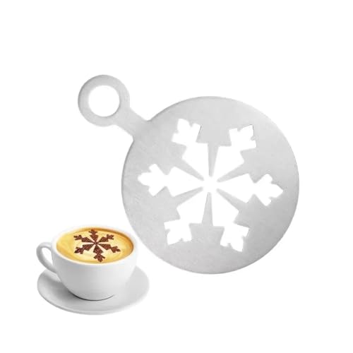 1 x Edelstahl-Schablone für Café, Barista-Schablonen, Kaffeekunst, Nadeln, Edelstahl, Latte-Nadelpulver, Streuen (A Stil, 1 x 1 Stück) von WUJIHE