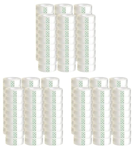 WUKAKA 144 Rollen Transparentes Ersatz-Klebeband, jede Rolle, 0,9 x 2,54 cm, Kern, für Büro, Zuhause, Schule, 144 Rollen von WUKAKA
