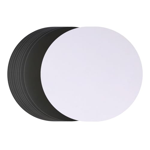 WUMUZAI 25 cm Karton, Kreis, 50 Blatt, runder Malkarton, dicker Karton, Bastelpapier, Pappe, leere Papierausschnitte zum Zeichnen, Schreiben, Kunst, Party-Dekoration, weiß und schwarz WUMUZAI 25 cm Karton, Kreis, 50 Blatt, runder Malkarton, dicker Karton, Bastelpapier, Pappe, leere Papierausschnitte zum Zeichnen, Schreiben, Kunst, Party-Dekoration, weiß und schwarz von WUMUZAI