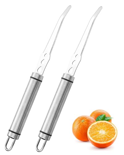 WUNZILO 2 pcs Grapefruitmesser, gebogenes Obstmesser aus Edelstahl mit Wellenschliff, Küchenmesser, Grapefruitschäler von WUNZILO