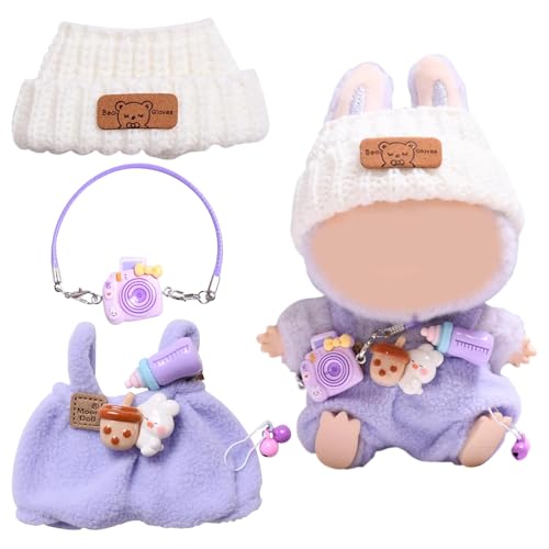 Kleidung für 17cm Puppe, Bekleidung Puppenkleidung, Bekleidung Zubehör für Puppe, Kleidung Puppenzubehör, Puppenkleidung Plüsch Outfit Nur für DIY Kinder Geschenke (Purple) von WUPENGSA