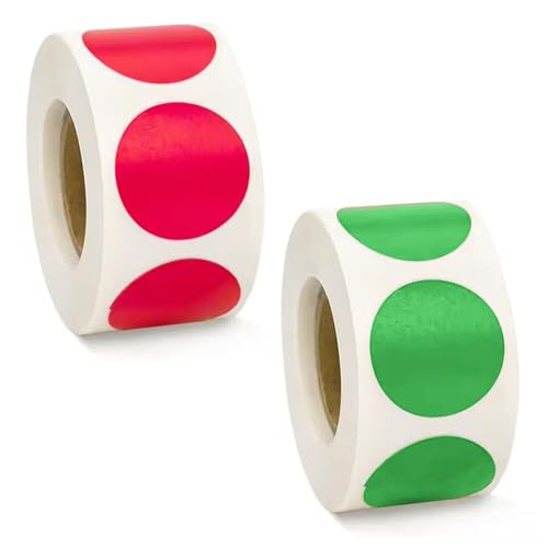 1000 Stück Klebepunkte Bunt, 25 mm Runde Punkte Aufkleber,2 Farben Punktaufkleber,Kleine Etiketten Markierungspunkte Sticker für Geschenk, DIY,Markieren, Kategorisieren,Wochenplaner(2 Rollen) von WUPENGZON