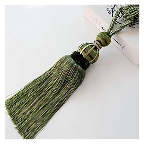 Vorhänge tragen. 2 Stück Vorhang-Raffhalter, Quasten, Fransen, Seile, hängende Gürtelkugeln, Vorhangschnallen, Verschluss-Clips, Vorhang-Zubehör, Raffhalter (Color : Army Green) von WUPNGS