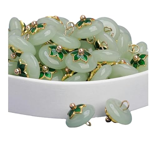 WUPNGS Antike goldene Knöpfe,Metall-Perlenknöpfe,20 Stück,Runde goldene Cheongsam-Perlenknöpfe,Ideal for Kleidung und Hanfu-Nähen(Dark Green) von WUPNGS