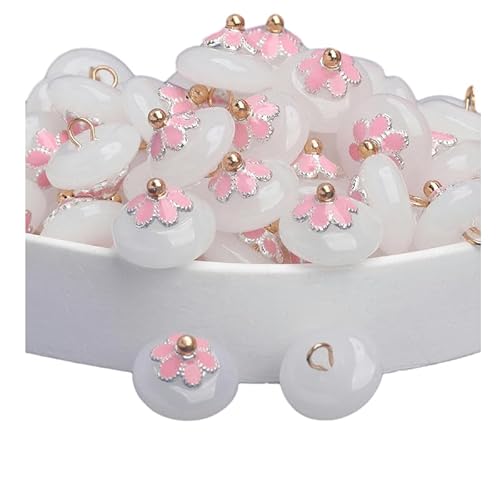 WUPNGS Antike goldene Knöpfe,Metall-Perlenknöpfe,20 Stück,Runde goldene Cheongsam-Perlenknöpfe,Ideal for Kleidung und Hanfu-Nähen(Light Powder) von WUPNGS