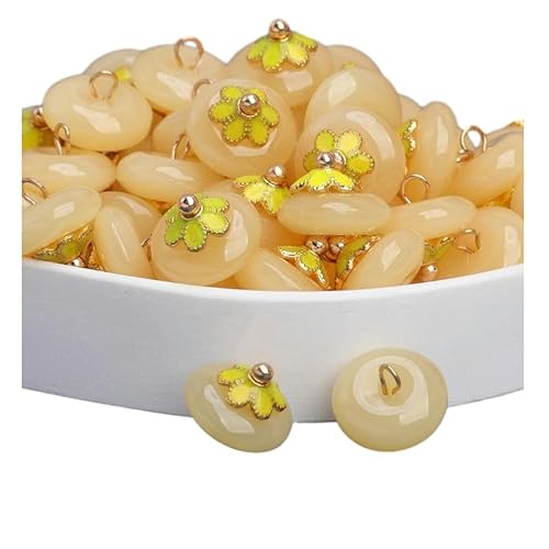 WUPNGS Antike goldene Knöpfe,Metall-Perlenknöpfe,20 Stück,Runde goldene Cheongsam-Perlenknöpfe,Ideal for Kleidung und Hanfu-Nähen(Yellow) von WUPNGS