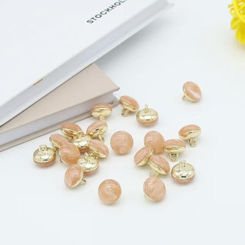 WUPNGS Antike goldene Knöpfe,Metallperlenknöpfe,10Stk,Katzenaugen-Kugelknöpfe,Goldfarbener Schaft am Knopf,Nähen,Kleidungsdekor(Pink,23mm) von WUPNGS
