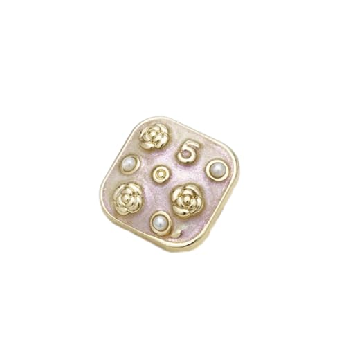 WUPNGS Antike goldene Knöpfe,Perlenknöpfe aus Metall,10 Stück,Quadratische Perlmuttknöpfe,Design Nummer 5,Näh- und Bastelbegeisterte(Pink,16mm) von WUPNGS