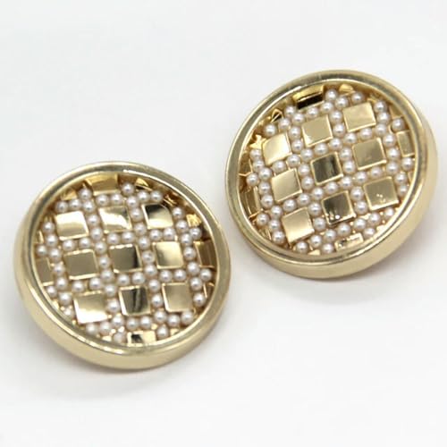 WUPNGS Antike goldene Knöpfe,Perlenknöpfe aus Metall,90 Stück,Runder Perlenschmuck,Handgemachte Dekorationen Nähzubehör(18mm) von WUPNGS