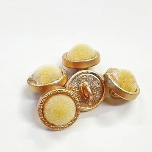 WUPNGS Antike goldene Knöpfe Samtknöpfe, 200 Stück, runde Stoffknöpfe, Samtknöpfe mit Metallschaft(Apricot) von WUPNGS