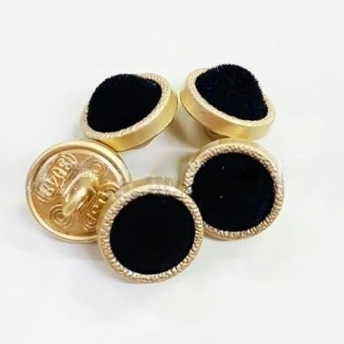 WUPNGS Antike goldene Knöpfe Samtknöpfe, 200 Stück, runde Stoffknöpfe, Samtknöpfe mit Metallschaft(Black) von WUPNGS