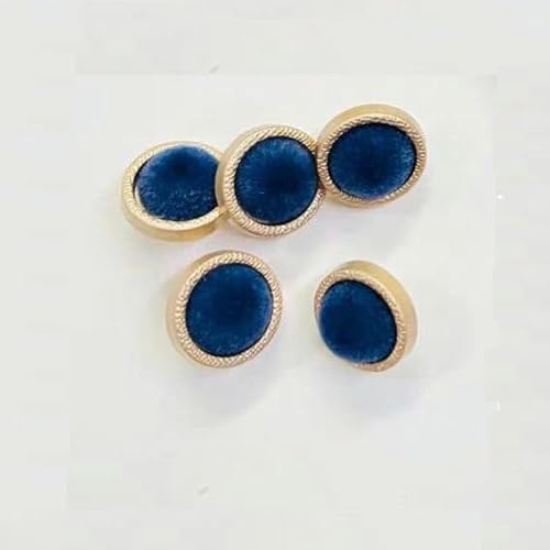 WUPNGS Antike goldene Knöpfe Samtknöpfe, 200 Stück, runde Stoffknöpfe, Samtknöpfe mit Metallschaft(Navy Blue) von WUPNGS