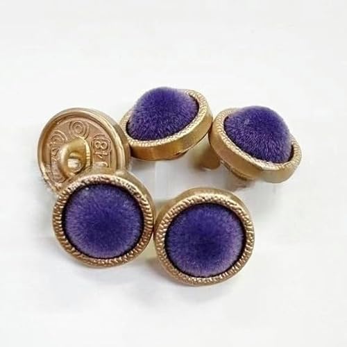 WUPNGS Antike goldene Knöpfe Samtknöpfe, 200 Stück, runde Stoffknöpfe, Samtknöpfe mit Metallschaft(Purple) von WUPNGS
