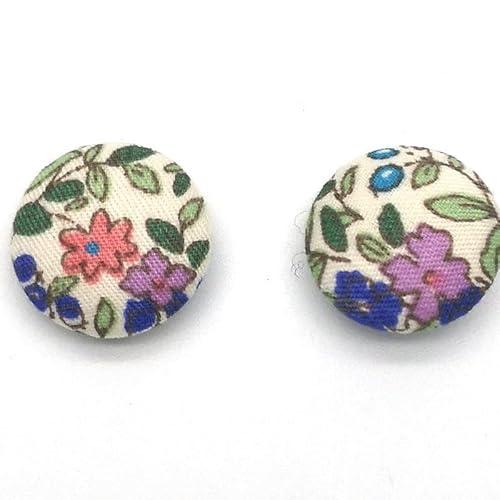WUPNGS Antike goldene Knöpfe Samtknöpfe, Stoffbedeckte Knöpfe, 10 Stück, Bemalte runde Stoffknöpfe(Floral 10) von WUPNGS