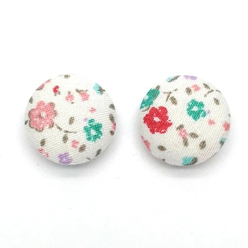 WUPNGS Antike goldene Knöpfe Samtknöpfe, Stoffbedeckte Knöpfe, 10 Stück, Bemalte runde Stoffknöpfe(Floral 16.) von WUPNGS