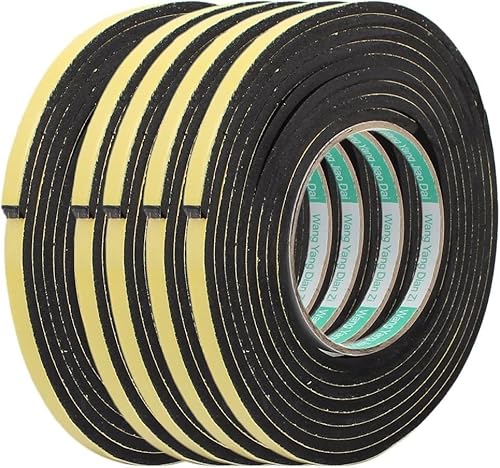 WUPNGS Starkes doppelseitiges Klebeband, 5 Stück Büroklebeband, 8 mm Dicke, 10–50 mm Breite, einseitiger Schwammaufkleber, Schaumstoff-Klebestreifen, Versiegelung, 2 Meter lang(10 mm*8 mm*2 Meters) von WUPNGS